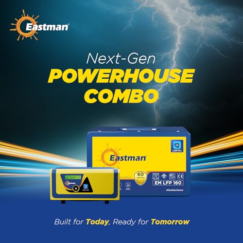 Image of Eastman Lith Tech Combo 1200VA /12V Inverter with 100Ah Lithium Battery | Home, Office & Shop Power Backup | Long Life | Fast Charging | Warranty: 60 Month Battery, 36 Month Inverter, 10 Yr Transformer
