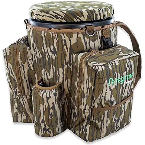Peregrine Field Gear Venture Bucket Pack, Original Bottomland Insulated Cooler Backpack 5 Gallon Bucket with Silent Spinning Seat Cushion Lid Cover