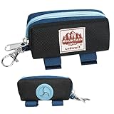 Dog Poop Bag Holder Zippered Pouch, Portable Dog Poop Bag Dispenser with 1 Metal Clip, Fashion Color Matching Canvas Waste Bag Holder for Leashes - Black