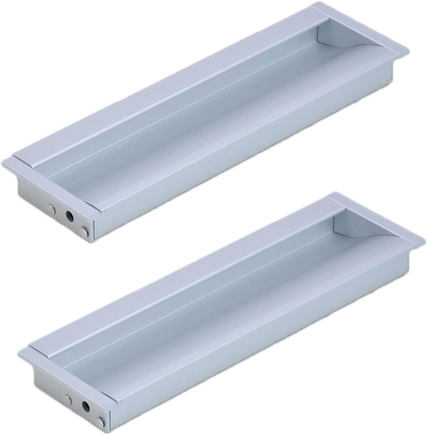 Mkauyycb One Color Recessed Handles, Concealed Handles, 2 Pcs Hidden Embedded Drawer(Hole Distance 128Mm)