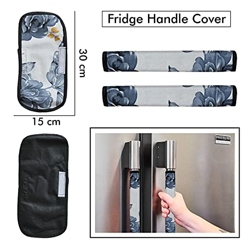 Image of Yellow Weaves Combo of Fridge Top Cover,2 Fridge Handle Covers 4 Fridge Mats (Multi Color, 7 Piece Set)