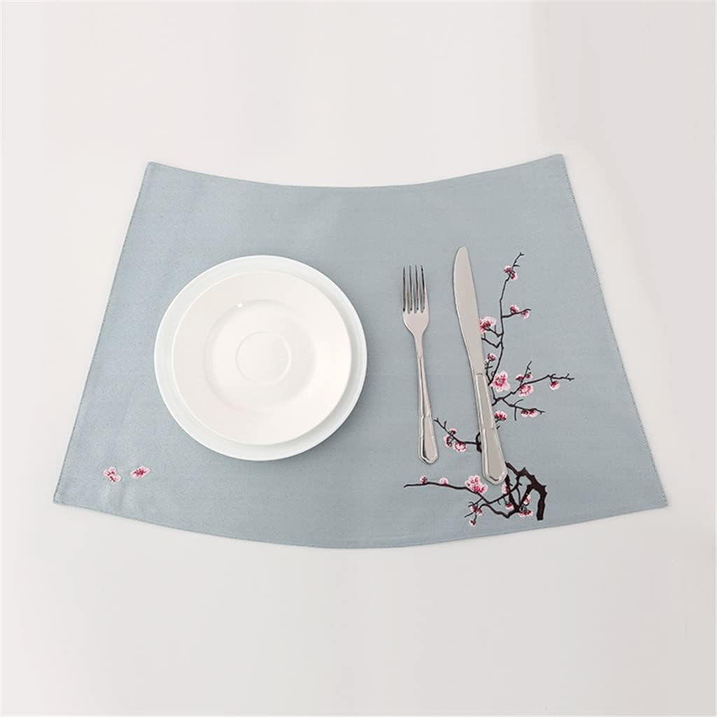 Embroidered Satin Decorative Table Place Mats Coasters Table Mats Heat Insulation Placemats