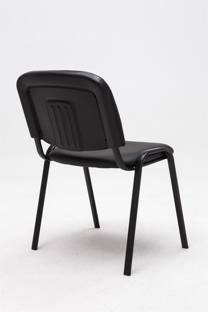 CLP Silla de Visitas Ken en Cuero Sintético I Silla de Conferencias Apilable I Silla de Reuniones Capacidad máx. 120 kg I Color:, Color:Negro