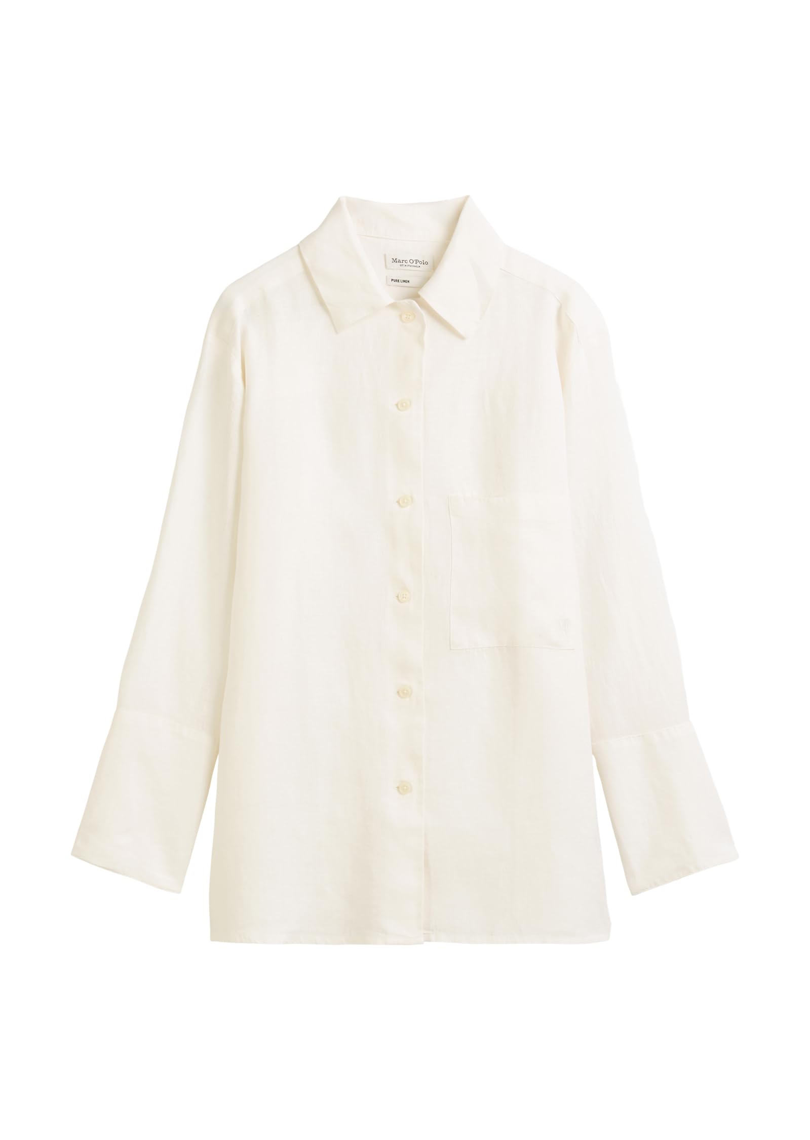 Marc O'Polo Damen Leinenhemd mit Kentkragen Relaxed Fit