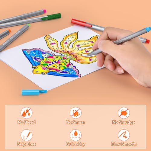 Niutop 663306 Cute Colored Pens, 10-Color Aesthetic Felt Drawing Pens Fine Tip Markers, Bible Accessories Journaling Marker Pen Set thumb #4
