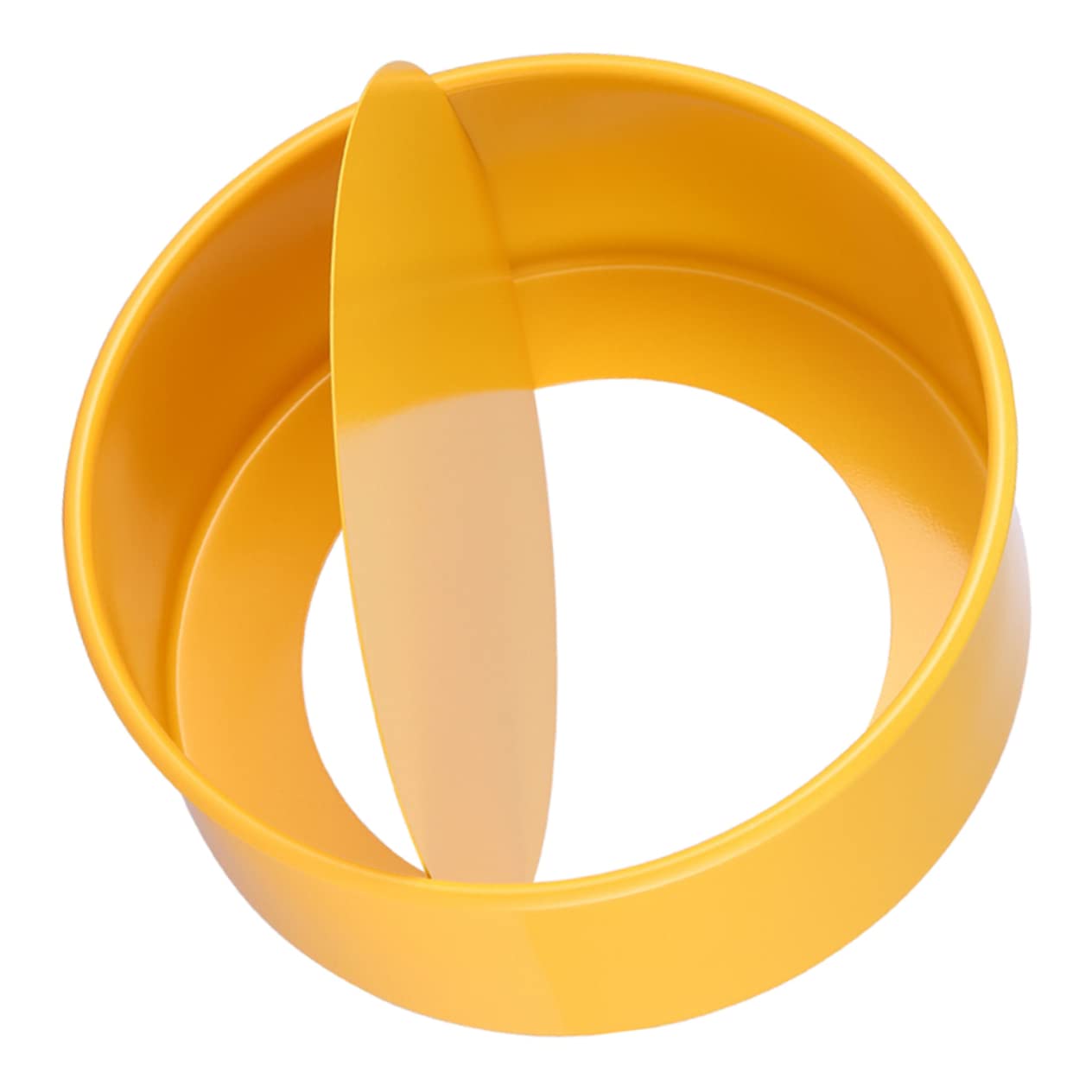 LIFKOME Stampo per Torte Rotondo Staccabile in Acciaio Inox Giallo | Superficie Liscia, Facile da Riporre, per Pasticceria Professionale e Uso Domestico