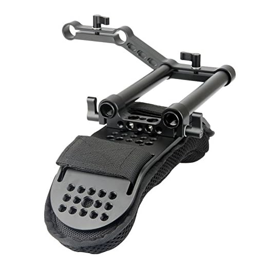 NICEYRIG Shoulder Pad with Rail Raiser /15mm Rods for Shoulder Rig System Video Camera DSLR Camcorders