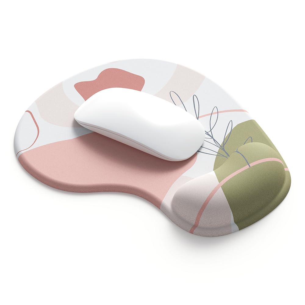 Office Mousepad with Gel Wrist Support - Ergonomic Gaming Desktop Mouse Pad Wrist Rest - Design Gamepad Mat Rubber Base for Laptop Computer -Silicone Non-Slip Special-Textured Surface (15EaethyA)