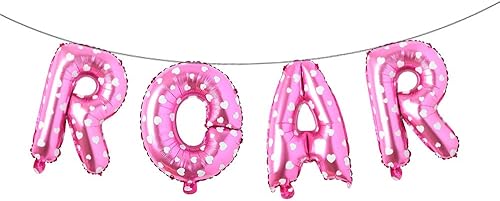 ROAR RAWR - Globos de dinosaurio tiranosaurio de animales para fiesta de cumpleaños, baby shower, kit de decoración inflable, suministros de fiesta,