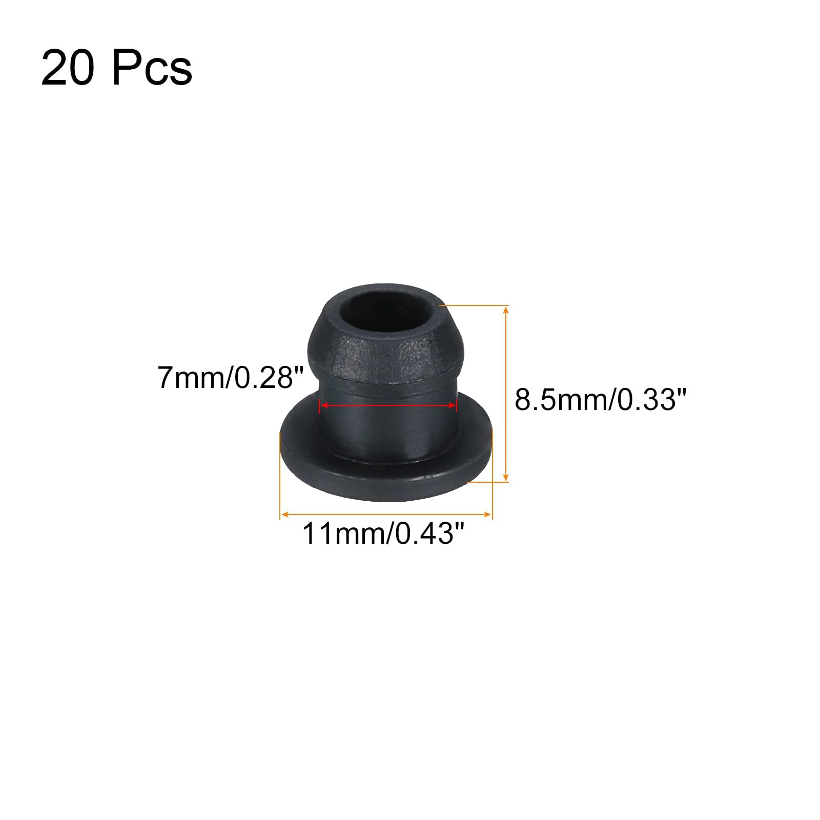 TA-VIGOR 20Pcs Silicone Snap in Locking Hole Plugs, 7mm Diameter Hole Stoppers - Image 2