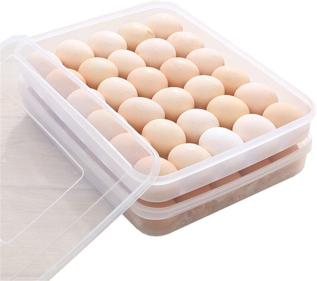 Egg Tray, Container Refrigerator Cover Storage Box for Duck Hen Poultry Egg Holder Box (Color : 2 Pieces) (2 Pieces)