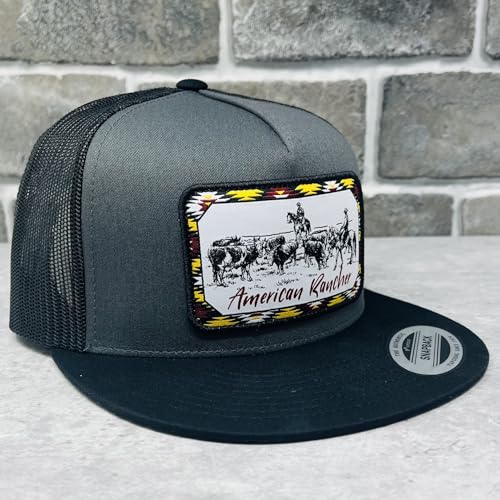 Image of Vexil American Rancher Adjustable Snapback Western Lifestyle Rodeo Southwest Inspired Meshback Hat