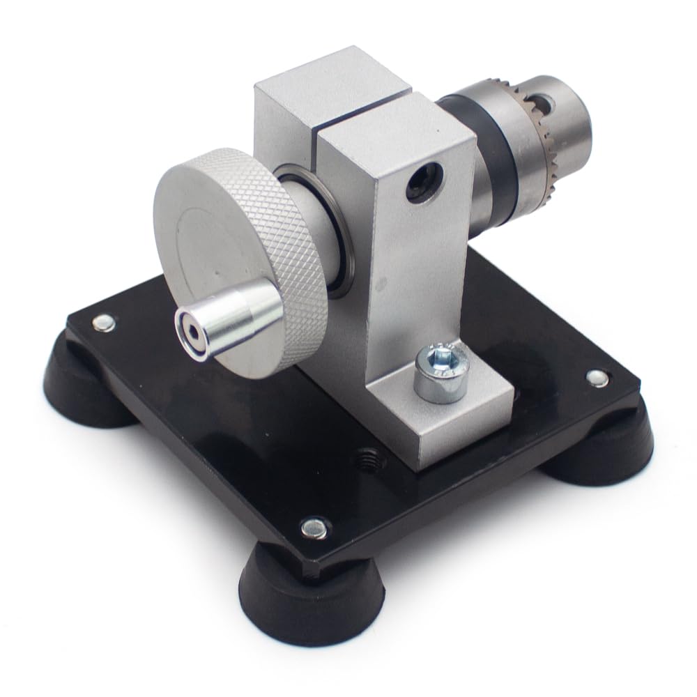 Mandrino per Trapano Manuale Mini con Base, Supporto per Utensile Rotante da Scrivania in Lega di Alluminio B12 da 1,5-10 mm