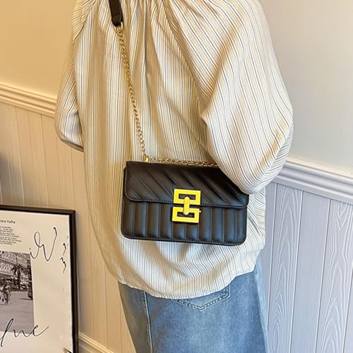 Vintage Embossed Pattern Chain Shoulder Bag for Women PU Leather Crossbody Purse with Adjustable Strap2