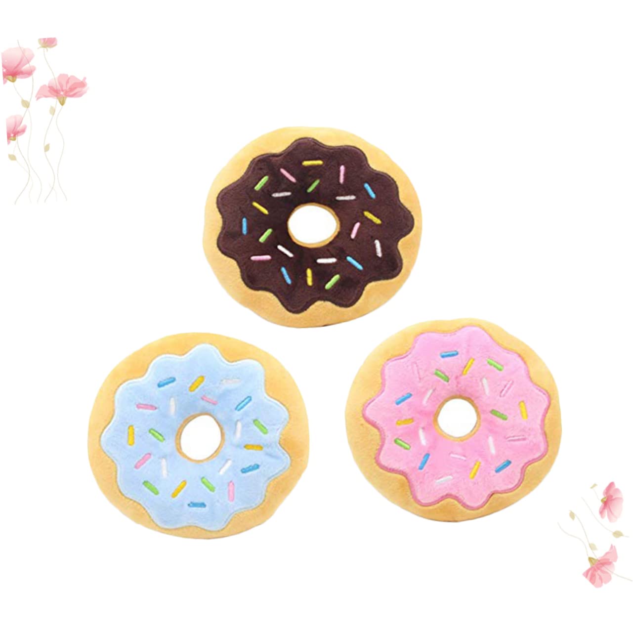 BESPORTBLE 9stücke Hundespielzeug Aus Plüsch Donutform Mit Quietscher Für Kau Und Spielspaß Fördert Zahnpflege Und Langeweile Farben Zufällig