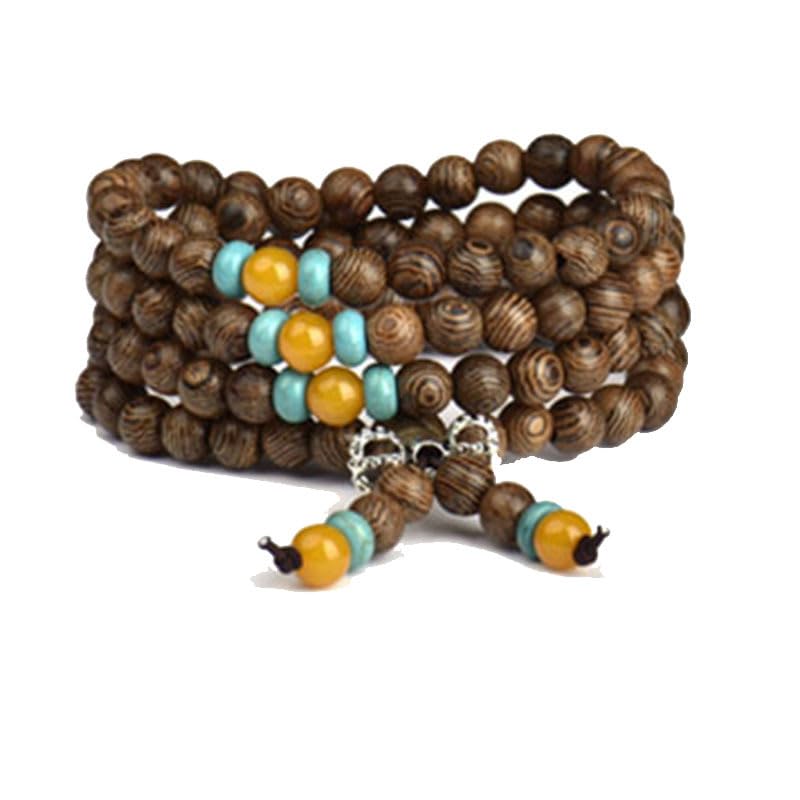 KOKYWood Beads Bracelet for Men, Stretch Beaded Bracelet WBY004