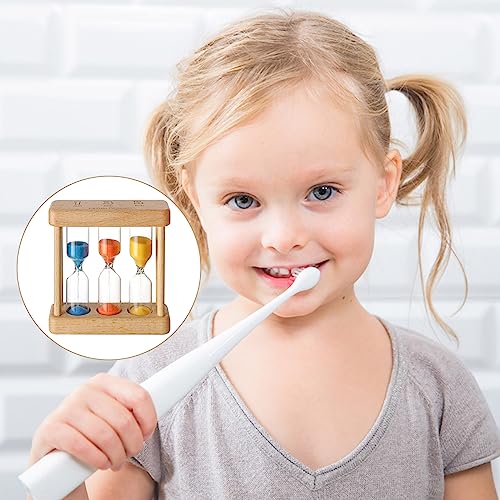 Sand Timer, 3 Colors Hourglass Timer, 1+3+5 Minute Mini Wooden Hourglass Clock, Sand Timers for Kids Kitchen Cooking Timer - Image 4
