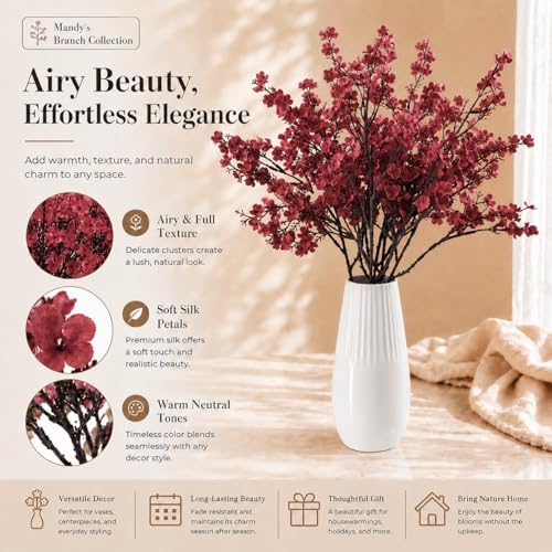 Image of Mandy's 6 Bundles Artificial Mauve Baby's Breath Flowers