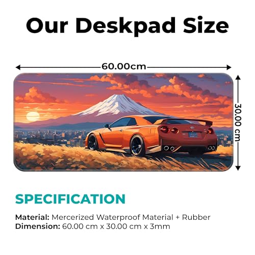 Image of Nisaan Sunrise Gaming - Extended Large PC Mouse Pad 60X30CM with Stitched Edges & Non-Slip Rubber Base - Perfect Gaming Setup Mat & Accessories!