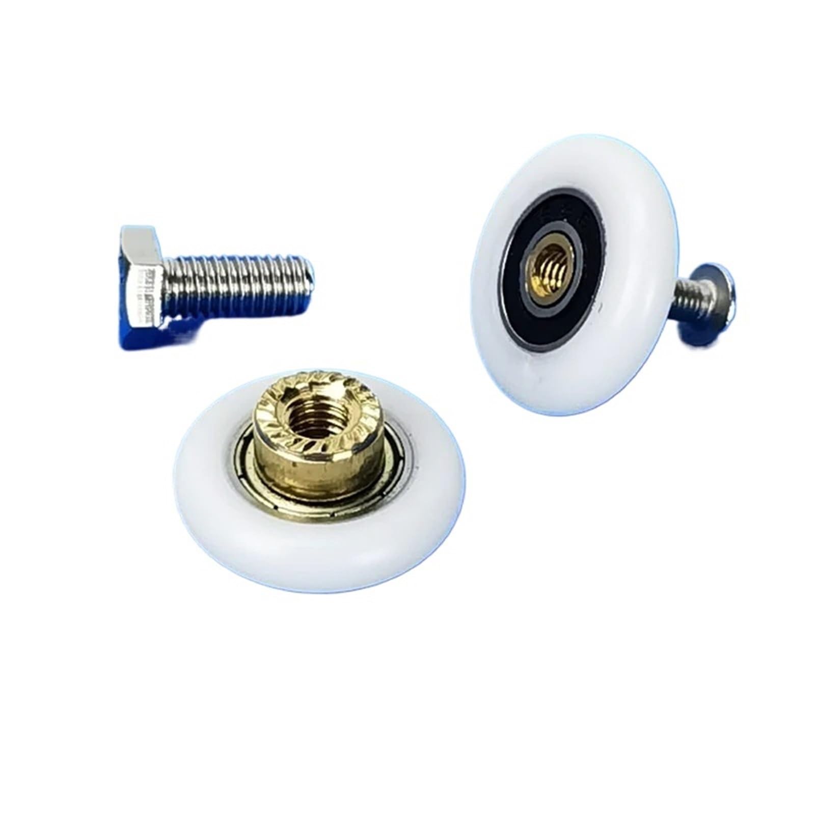 Shower Door Rollers 8pcs Shower Door Rollers with M4 Or M6 Screws,Bathroom Pulley Nylon Roller Runner Rail Wheel Hardware Accessories(20mm with M4 Screw)