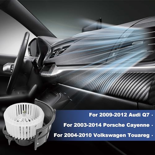 Image of PartsFlow 700262 Front A /C Heater Blower Motor W /Fan Cage For 2007-2015 Audi Q7 For 2004-2010 Volkswagen Touareg 7L0820021Q