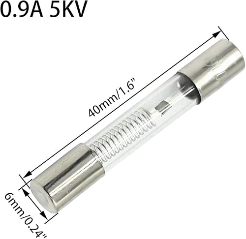 Miniatura 2 de Tubos de fusibles de alto voltaje para horno de microondas (0.236 x 1.575in, 0,9 A, 5 KV, 2 unidades)