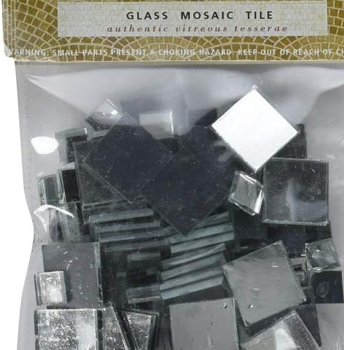 Miniatura 2 de Mosaic Mercantile Azulejos de vidrio con espejo, cuadrados surtidos, 100 unidades