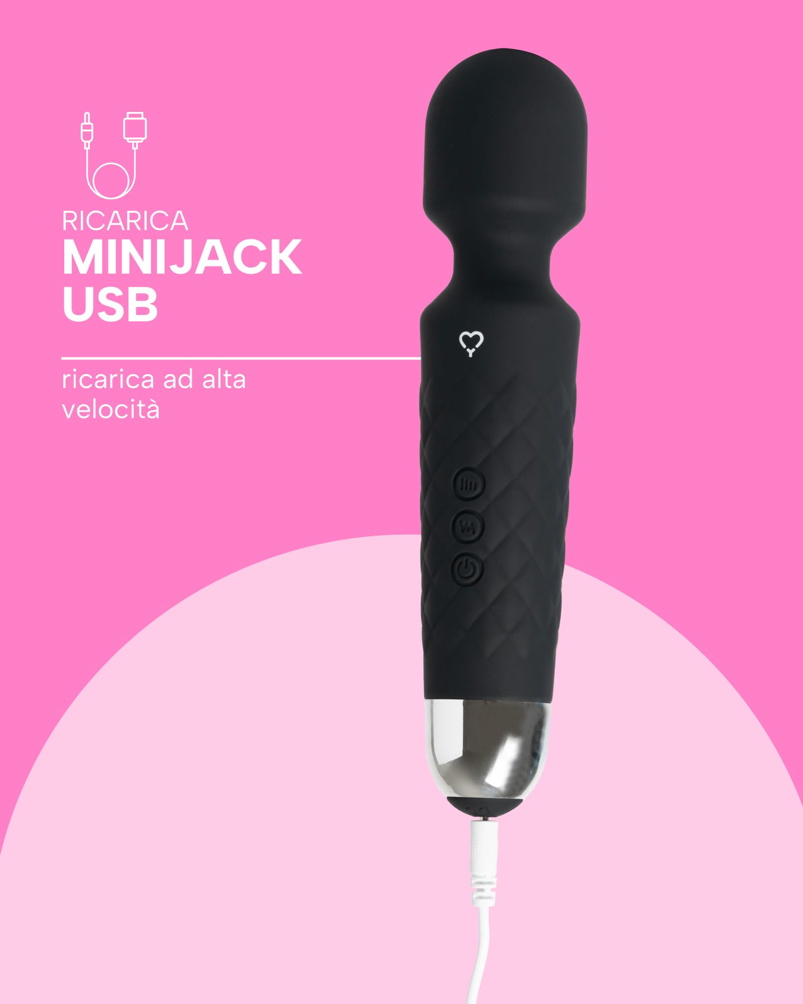 MySecretCase Magic Wand 20cm Stimolatore per Clitoride Vibratoreper Donna Wireless 20 Vibrazioni + 8 Velocità Sexytoysys Coppia Masturbatore per Donna Vibratore Clitoride Impermeabile USB
