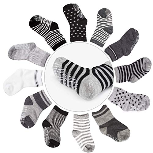 12 paar antislip katoenen sokken met grip voor baby peuter jongens meisjes - Image 4