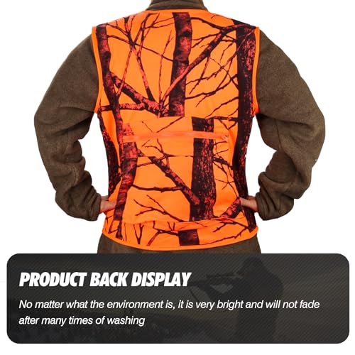 Blaze Orange Hunting Vest with Pocket, Lightweight Deer Hunting Camo Vest for Big Game3