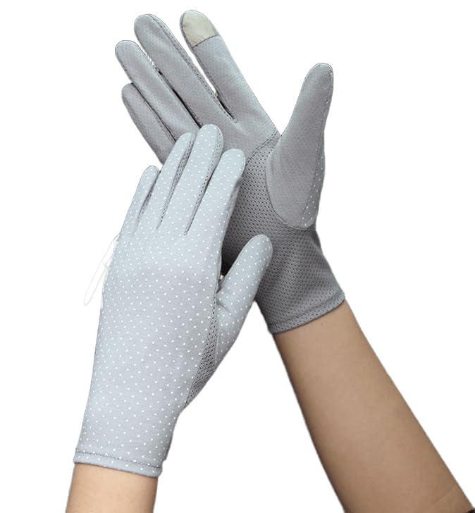 INOGIH Women Sunblock-Fingerless Gloves UV-Sun-Protection Driving Non-Slip Outdoor Gloves for Women Girls