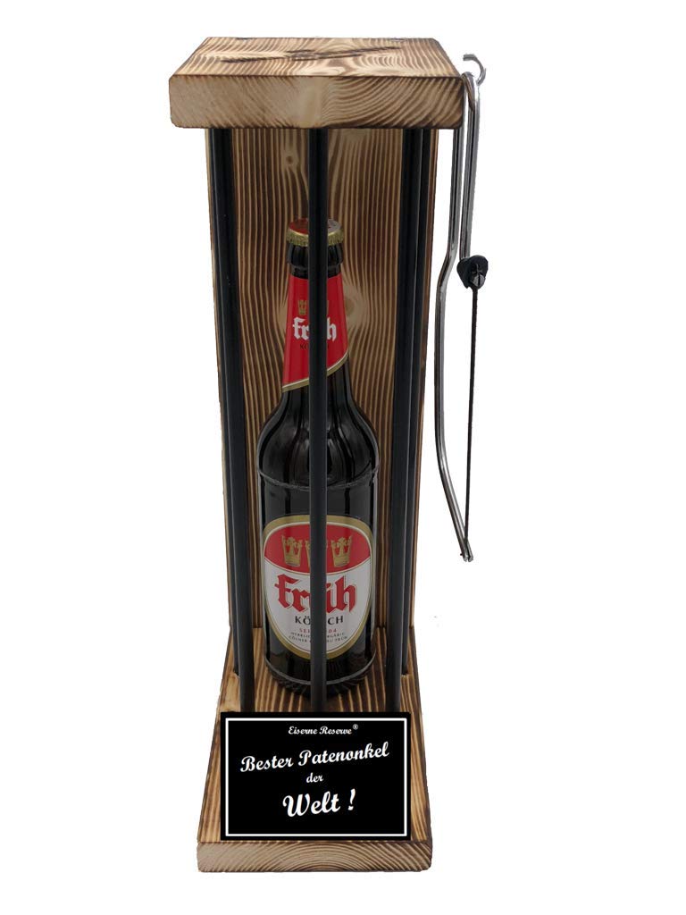 Früh Kölsch Patenonkel Geschenk - Eiserne Reserve Black Edition Bier Biergeschenk s/w Bester Patenonkel der Welt Bier (1 x 0.5 l)
