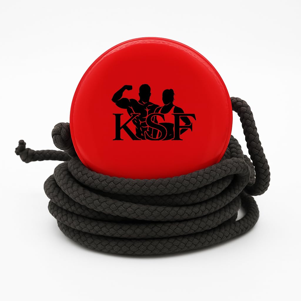 KSF Synthetic Cricket Hanging Ball with 12Ft Long Rope | Cricket Knocking Ball | Cricket Practice and Training Ball (Red Color)-picture-21