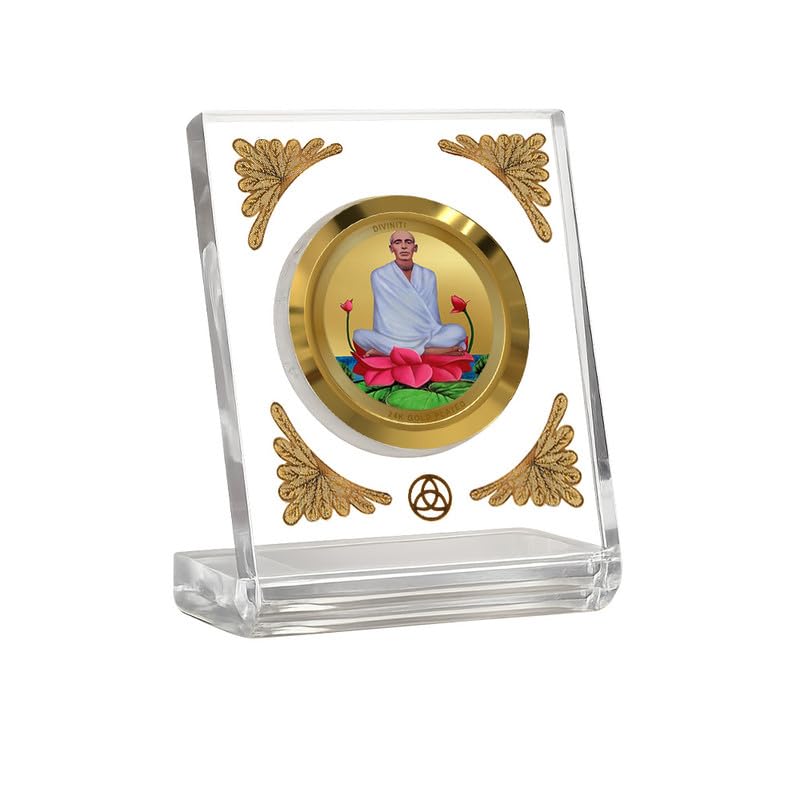 Image of DIVINITI 24K Gold Plated Religious Car Dashboard Frame | Premium God Idol Frame for Car, Home Mandir & Office Table | Spiritual Gift, Decorative Showpiece
