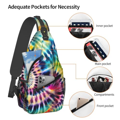 Mochila cruzada urbana estilo Tie Dye negra miniatura 4