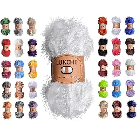 Lukche Eyelash Yarn 100% Polyester Cover