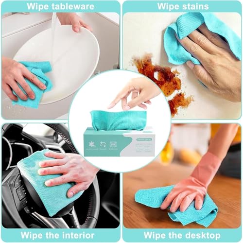 Image of Reusable Magic Cleaning Cloth, Washable Multi-Use Cleaning Wipes for Kitchen, Household,Car & Office,Microfiber Kitchen Paper Towel,Fast-Drying Wipes for Streak-Free Shine Pack of 20 (Set of 1)