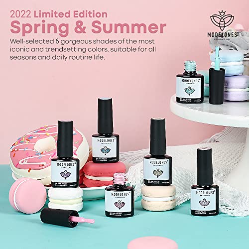 image for Modelones Gel Nail Polish Set, 6 Colors Summer Gel Polish Kit Bright C