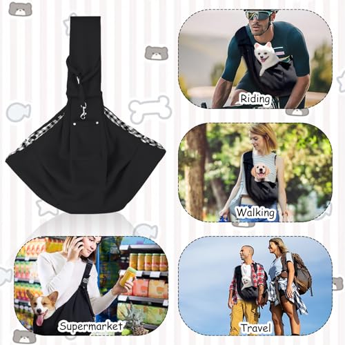 Hundetasche,Tragetasche Hund,Hundetragetasche,Tragetuch Hund,Hundetragetuch,Hundetasche zum Umhängen, (Gewicht Nicht Mehr Als 7.5 kg),Geeignet für Kleine Hunde und Katzen,Schwarz