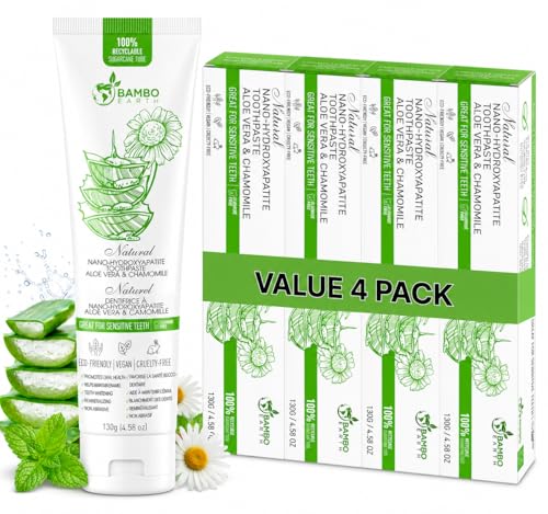 Natürliche Zahnpasta ohne Fluorid – Nano-Hydroxylapatit, Remineralisierend, für empfindliche Zähne, aufhellend & Zero-Waste-Tube… – Ansicht 1