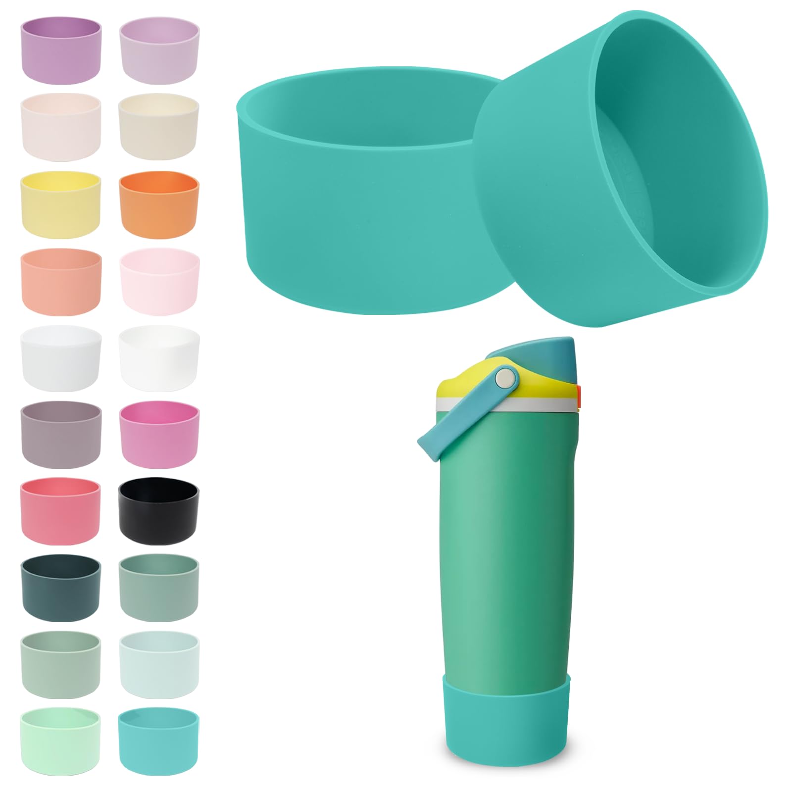Kaitiaki 2PCS Silicone Boots for Owala 30oz & 40oz FreeSip Sway Bottles & Tumblers – Non-Slip, Scratch-Resistant, Stability Enhancer for Owala Accessories, Available in 18 Colors (Summer Soiree) — image 1
