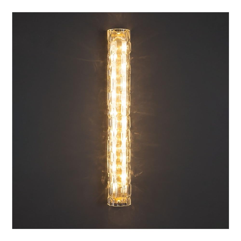 OZBMA Long Strip Glass Wall Lamp Modern Simple Brass Sconces Bathroom Vanity Lights Fixtures for Bedroom Hallway Living Room Background Wall(45cm/17.7in) (size_name 45cm/17.7in)