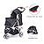 comiga Pet Stroller, 3-Wheel Cat Stroller, Foldable Dog Stroller with Removable Liner and Storage Basket, for Small-Medium Pet,Black