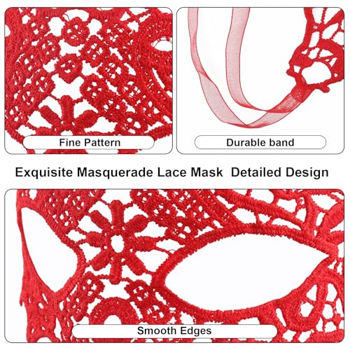 Image of Exlinonline Lace Masquerade Mask Elastic,Fit for Adult,Soft Gentle Material,Specially For Costume,Thememed Party