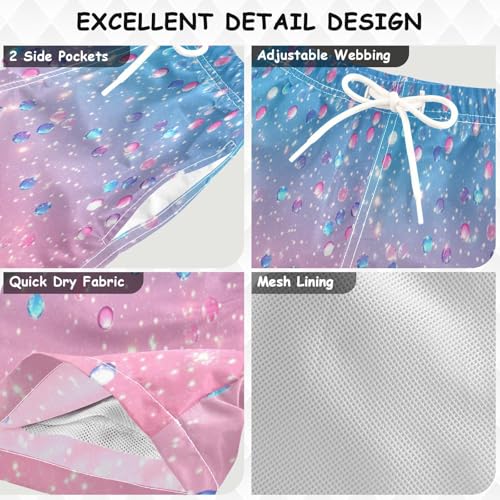 Boccsty Light Pink Blue Gradient Glitter Boys Swim Trunks Baby Kids Swimwear Summer Toddler Beach Board Shorts 2T3