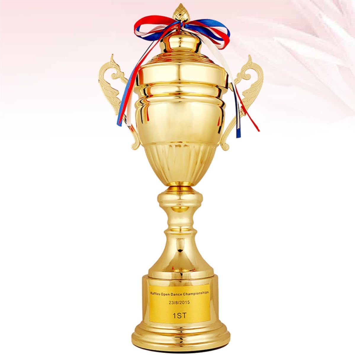 Trofeo Copa para Premio Distintivo Diseño Creativo de Metal Dorado de 42 Cm y Juego de Fiesta, Adecuado para Concursos y Ceremonias de Reconocimiento
