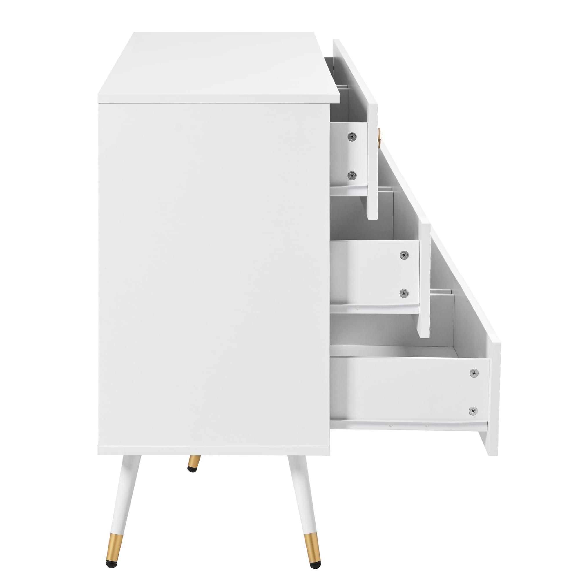 Cassettiera moderna con 6 cassetti - 120 x 40 x 76,5 cm - Truciolare - Bianco | Leroy Merlin