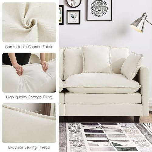 Sillón Plegable Chenille Beige miniatura 5