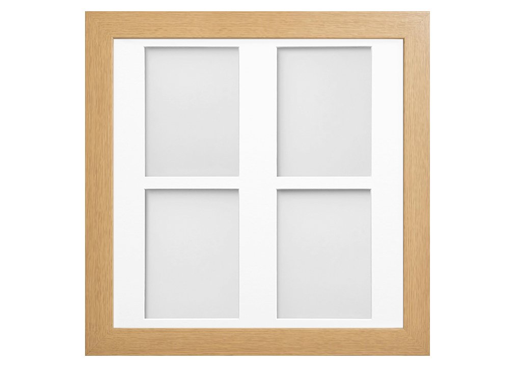 Frame Company Watson Beech Multi-Aperture Photo Frame with Mount, 40x40cm for 7x5 (x4 portrait) * Choice of Frame Colour and Mount Design* NEW