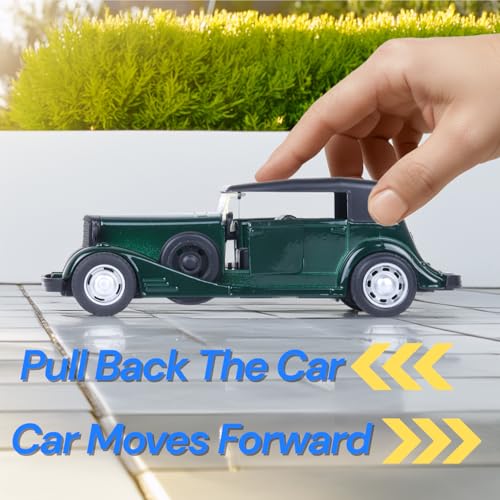Image of Metal Die-cast 1:37 Vint Car with Top - Green